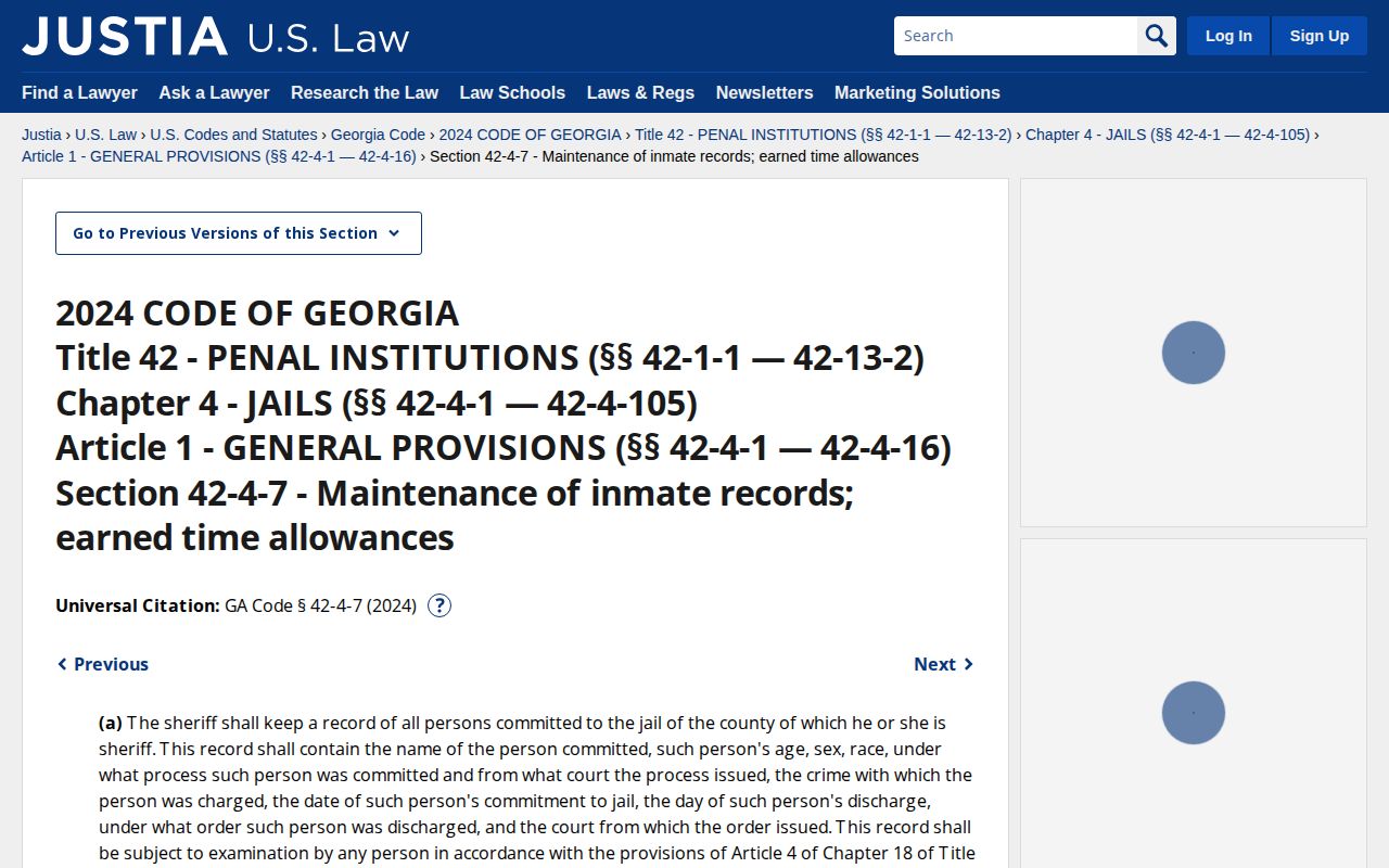 Georgia county earned-time statute for Fannin projected release dates